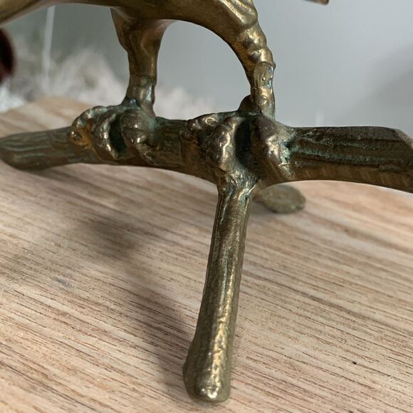 Vintage MCM Style Brass Eagle On Branch Figure Made In Korea - Picture 9 of 17